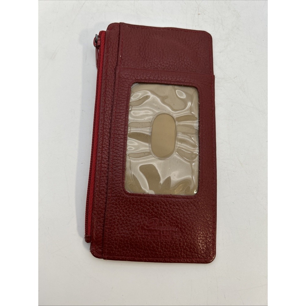 red leather card holder and coin purse